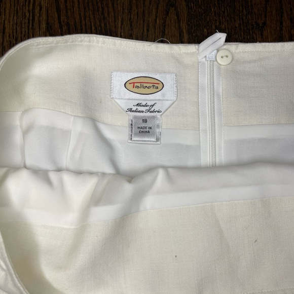 Talbots Ivory Linen Blend Skirt 18 - Picture 2 of 5